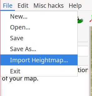 From Atlas's main menu, click 'File,' and then 'Open Heightmap'.